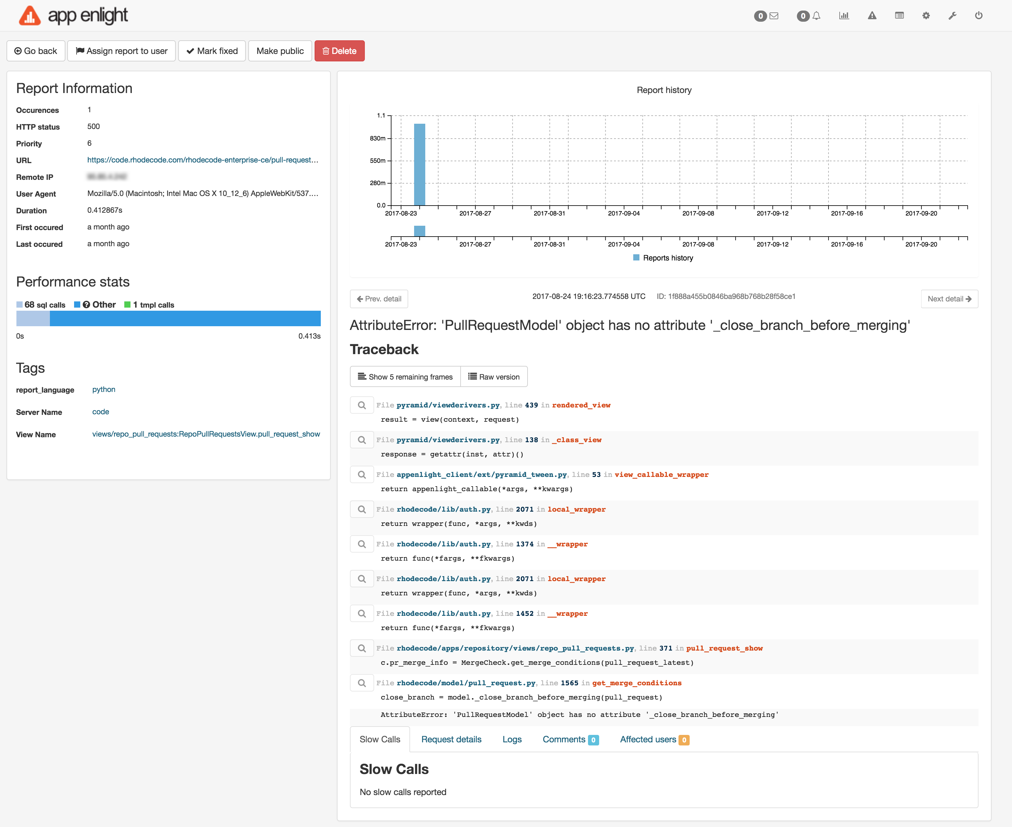 Appenlight Exception Reports exception-reports